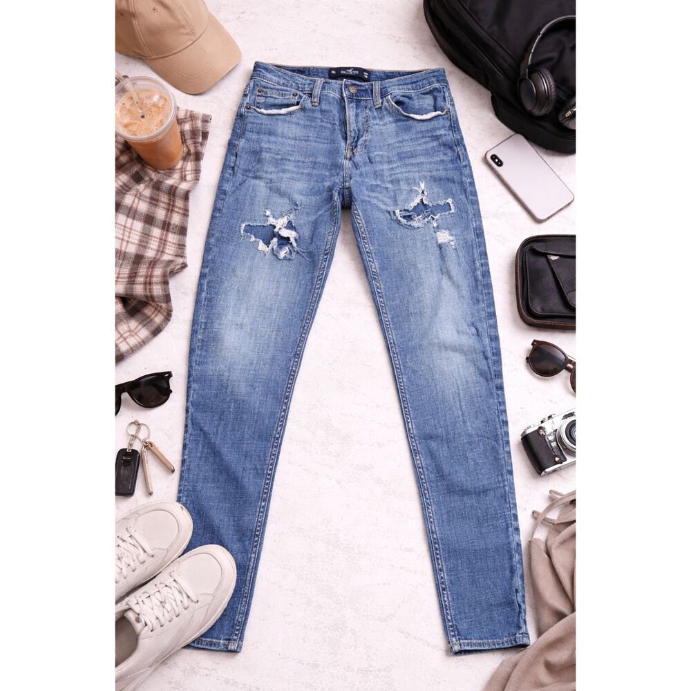 Hollister Women's Jeans Blue Stacked Super Skinny  29x30 (18m)